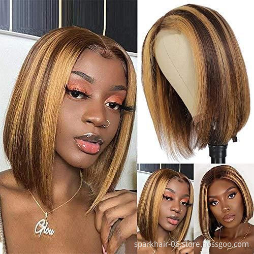 Wholesale Brazilian Hair HD Lace Front Wig With Closure Short Bob Wigs For Black Women Virgin Cuticle Aligned Human Hair Wigs